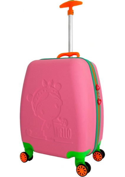 Tekno Trust 1'li WX-412 Şapkalı Kız Pembe Kız Çocuk Valizi Parça Mevcut Değil 100% Saf Küçük (Kabin) Boy Pembe