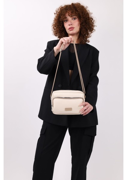 Tekno Trust 1 - 3 L Kadın Krem Vizon 2 Gözlü Ayarlanabilir Askılı Omuz ve Çapraz Çanta Suni Deri Type 4 Ek Özel fırsatları