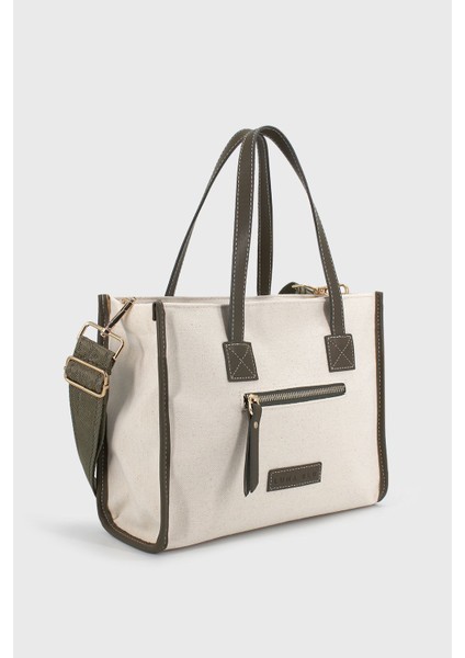 Tekno Trust Düz Kadın Haki Kanvas Fermuar Detaylı Çapraz Askılı Çanta Casual/günlük Vegan 0 -1 L Basic Tekstil