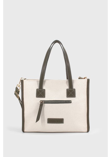 Tekno Trust Düz Kadın Haki Kanvas Fermuar Detaylı Çapraz Askılı Çanta Casual/günlük Vegan 0 -1 L Basic Tekstil modelleri