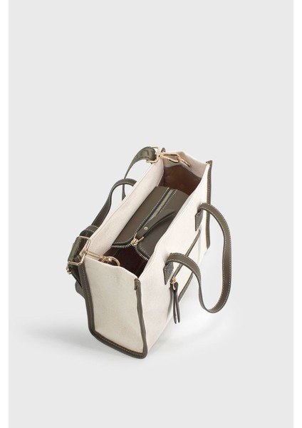 Tekno Trust Düz Kadın Haki Kanvas Fermuar Detaylı Çapraz Askılı Çanta Casual/günlük Vegan 0 -1 L Basic Tekstil indirimleri