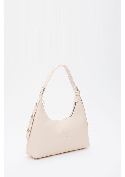 Tekno Trust Düz Krem SHK82 Baget Model Tek Bölmeli Kadın Suni Deri Kol ve Omuz Çantası U:17 E:36 G:7 Suni Deri fiyatları