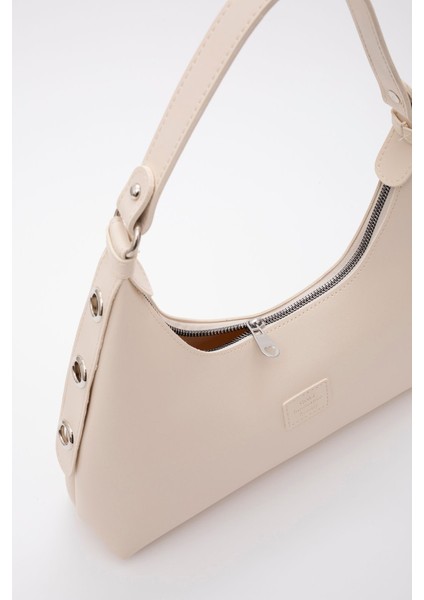 Tekno Trust Düz Krem SHK82 Baget Model Tek Bölmeli Kadın Suni Deri Kol ve Omuz Çantası U:17 E:36 G:7 Suni Deri fırsatları