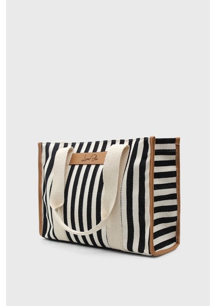 Tekno Trust Siyah Kadın Çizgili Keten Tote Çanta Tüm Yaş Grupları Hayır Çizgili Dokuma Type4 Ek Özellik Mevcut fiyatları