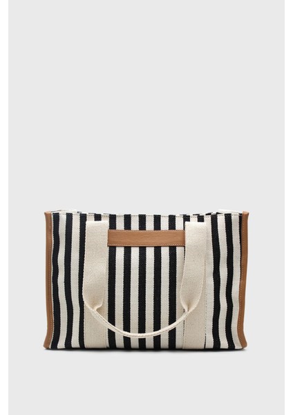 Tekno Trust Siyah Kadın Çizgili Keten Tote Çanta Tüm Yaş Grupları Hayır Çizgili Dokuma Type4 Ek Özellik Mevcut modelleri