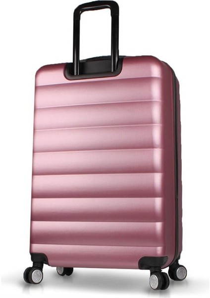 Tekno Trust Düz Colors Abs Büyük Boy Rose Gold Valiz Plastik 100% Saf Pembe Büyük Boy Günlük fiyatları