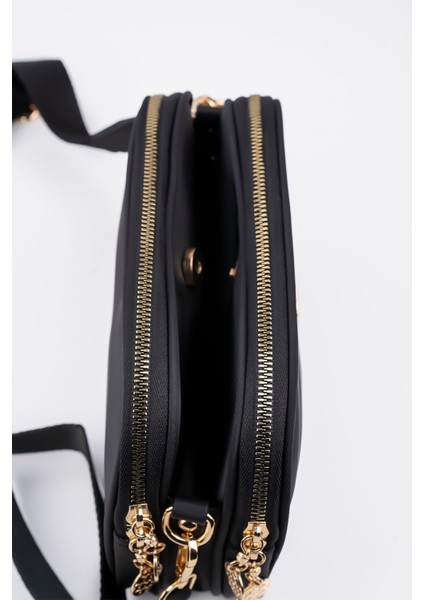 Tekno Trust Suni Deri Siyah 3 Bölmeli Buzzy Saten Deri Ayarlanabilir Kolon Askılı Günlük Kadın Omuz Çantası Hay fırsatları