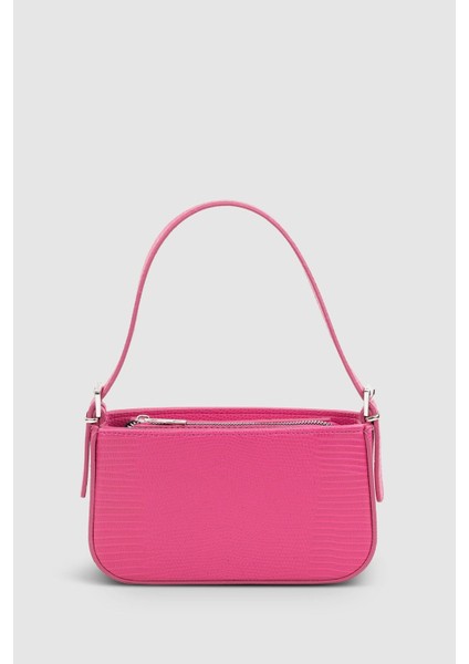 Tekno Trust Tüm Yaş Grupları Kadın Tokalı Pembe Baguette Çanta 208 Dokuma Type4 Düz Polyester Casual/günlük Imi