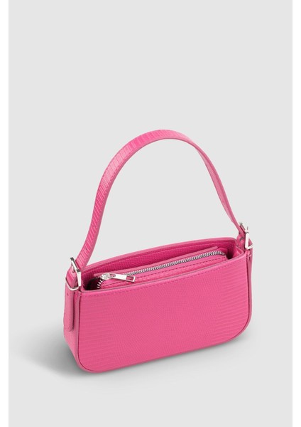 Tekno Trust Tüm Yaş Grupları Kadın Tokalı Pembe Baguette Çanta 208 Dokuma Type4 Düz Polyester Casual/günlük Imi modelleri