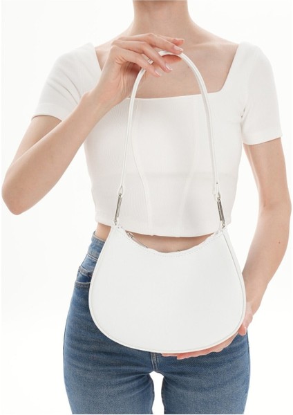 Tekno Trust Tüm Yaş Grupları Kadın Orijinal Deri Model Beyaz Baget Çanta Bagi Gündüz / Gece Beyaz Su Geçirmez I fiyatları
