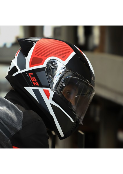 Rapıd 2 Race Grıd Mat Beyaz-Kırmızı Kask