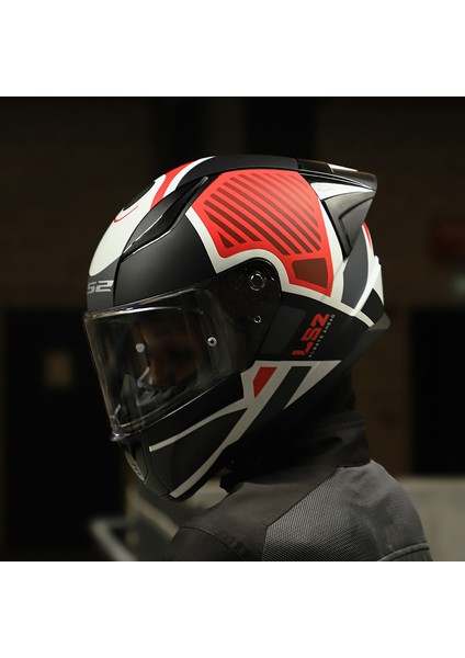 Rapıd 2 Race Grıd Mat Beyaz-Kırmızı Kask