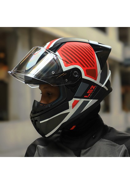 Rapıd 2 Race Grıd Mat Beyaz-Kırmızı Kask