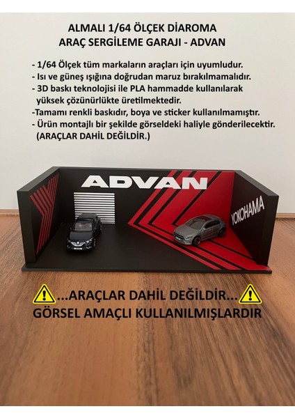 1/64 Ölçek Diaroma Araç Sergileme Garajı - Advan