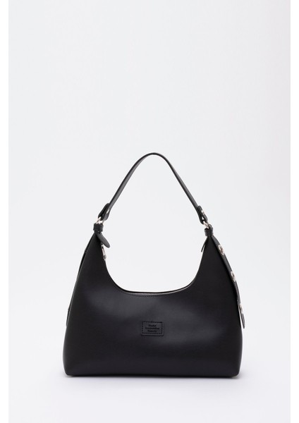 Tekno Trust Ek Özellik Mevcut Değil Siyah SHK82 Baget Model Tek Bölmeli Kadın Suni Deri Kol ve Omuz Çantası U:1