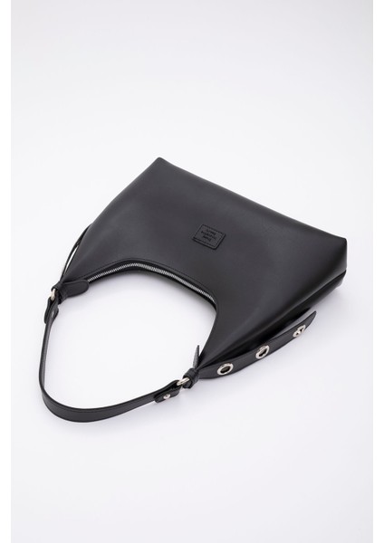 Tekno Trust Ek Özellik Mevcut Değil Siyah SHK82 Baget Model Tek Bölmeli Kadın Suni Deri Kol ve Omuz Çantası U:1 modelleri