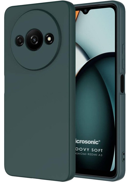 Xiaomi Redmi A3 Kılıf Groovy Soft Koyu Yeşil