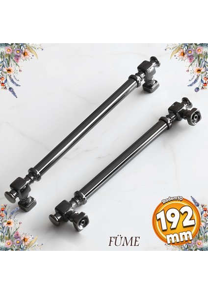 Talas Füme Düz Metal Kulp 192 mm Mobilya Çekmece Mutfak Dolabı Kulbu