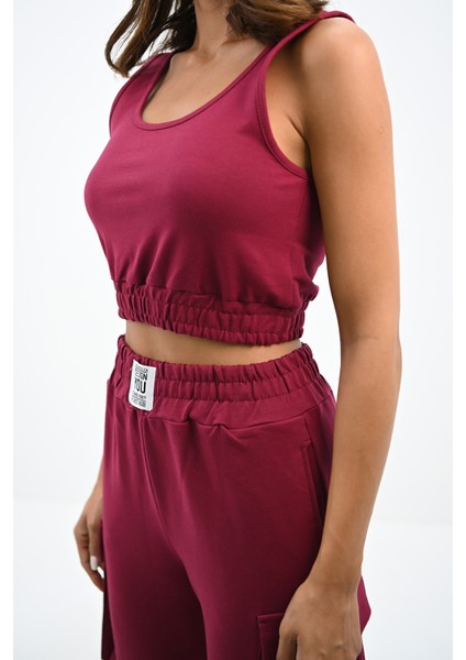 Kadın Askılı Crop Bluz Detaylı Eşofman Takımı 3715-23 indirimleri