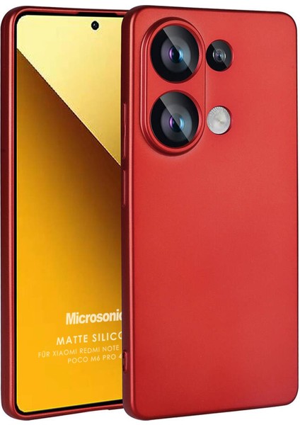 Matte Silicone Xiaomi Redmi Note 13 4g Kılıf Kırmızı