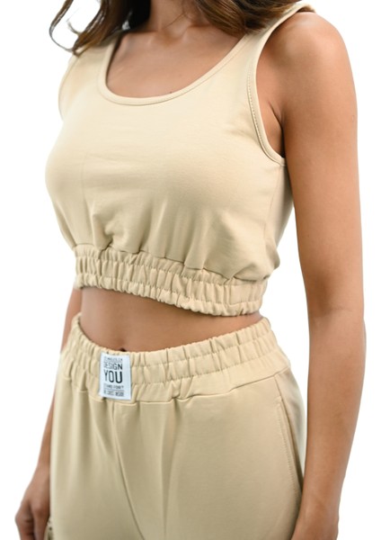 Kadın Askılı Crop Bluz Detaylı Eşofman Takımı 3715-23 indirimleri