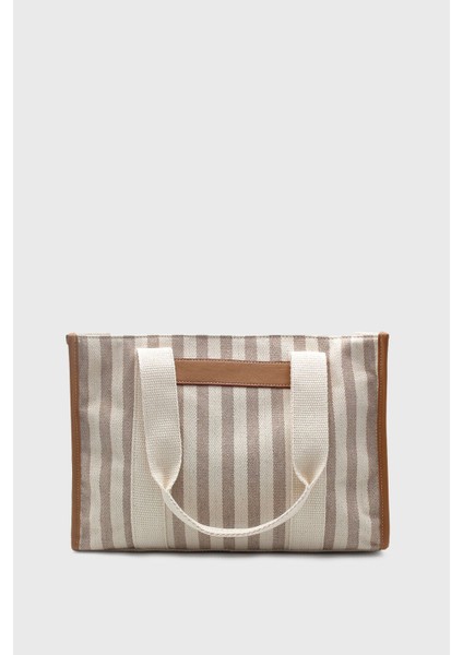 Tekno Trust Type4 Kadın Çizgili Keten Tote Çanta Ek Özellik Mevcut Değil Parça Mevcut Değil Bej Hayır Basic Dok fırsatları