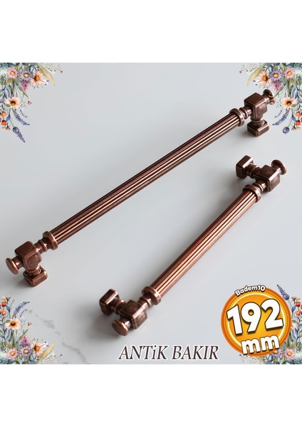 Talas Eskitme Antik Bakır Çizgili Metal 192 mm Mobilya Mutfak Çekmece Dolap Kulpu Kulbu Kulpları