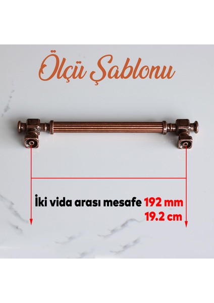 Talas Eskitme Antik Bakır Çizgili Metal 192 mm Mobilya Mutfak Çekmece Dolap Kulpu Kulbu Kulpları
