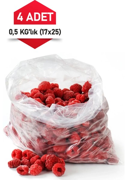 Naylon Bakkaliye Torba Dayanıklı 1.kalite Gıda Temasına Uygun Şeker Torbası (0,5 KG)(17X25) 4 Pk