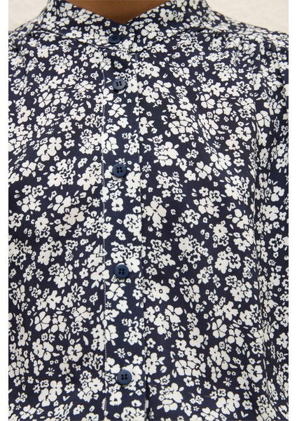 Viskon Desenli Elbise Floral