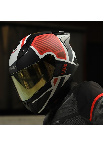 Rapıd 2 Race Grıd Mat Beyaz-Kırmızı Kask