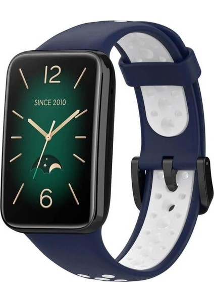 Xiaomi Mi Band 7 Pro Uyumlu Spor Çift Renk Delikli Silikon Kordon Kayış