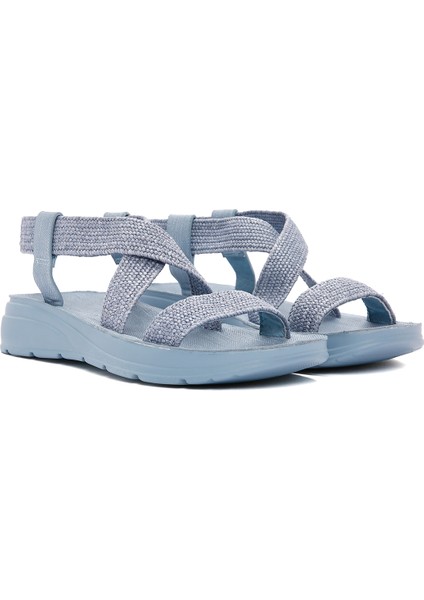 Kadın Mavi Hasır Sandalet 24SFE4648M7
