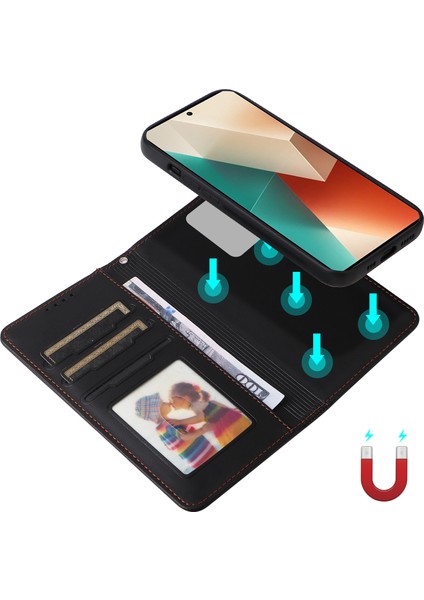 Xiaomi Redmi Note 13 5g Cüzdan Pu Deri Standlı Telefon Kapağı (Yurt Dışından)