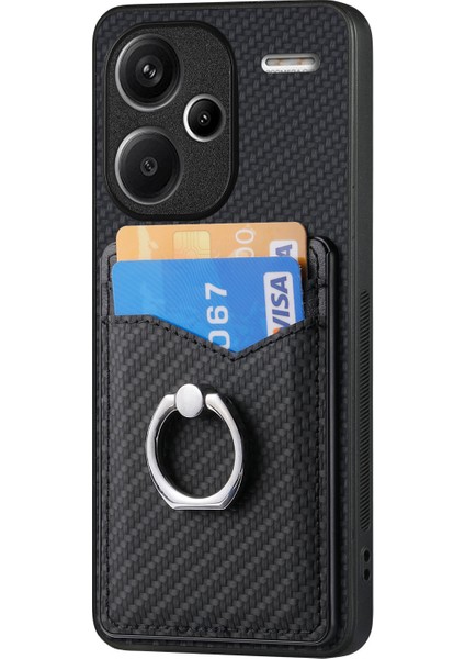 Xiaomi Redmi Note 13 Pro Artı 5g Kickstand Kılıf Karbon Fiber Pu Kart Yuvaları Telefon Kapağı (Yurt Dışından) fiyatları