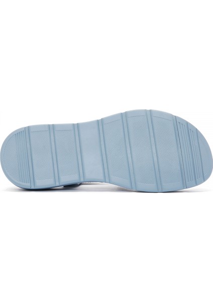 Kadın Mavi Hasır Sandalet 24SFE4648M7