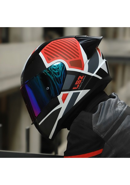 Rapıd 2 Race Grıd Mat Beyaz-Kırmızı Kask