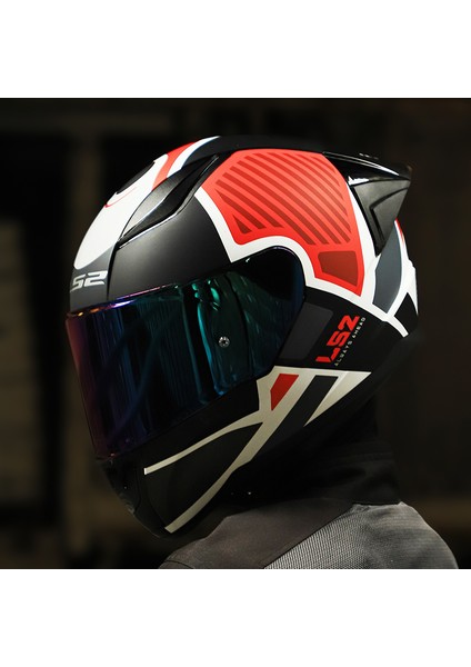 Rapıd 2 Race Grıd Mat Beyaz-Kırmızı Kask