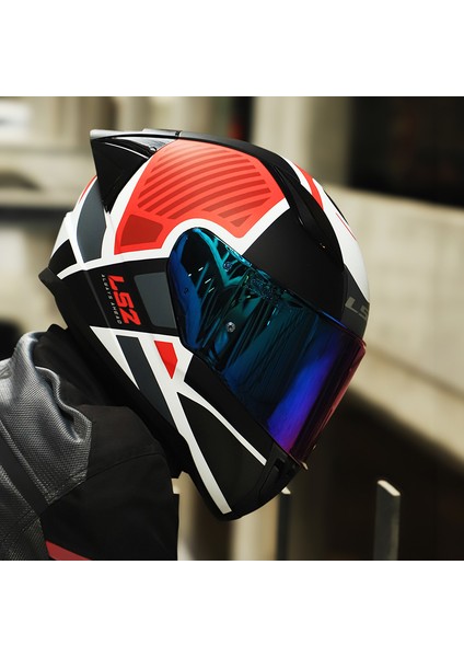 Rapıd 2 Race Grıd Mat Beyaz-Kırmızı Kask