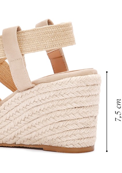 Kadın Bej Dolgu Topuklu Espadril 24Sfe4672M7