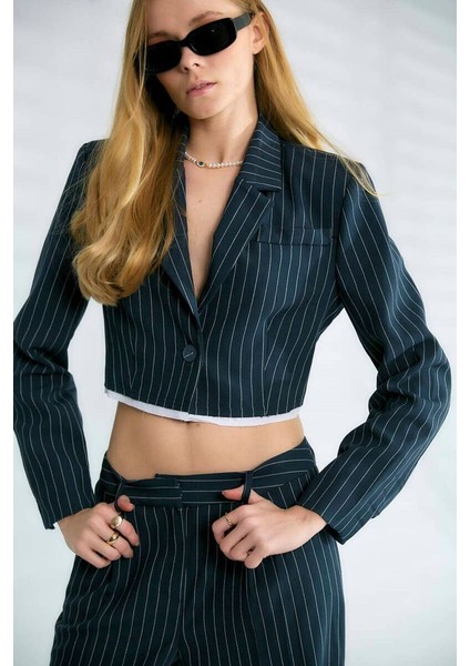 Laura Çizgili Loose Fit Pantolon Lacivert fiyatları
