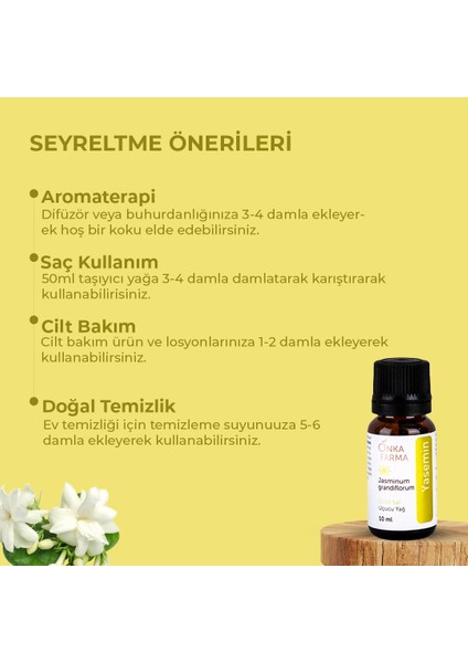 Onka Farma Yasemin Yağı 10 ml %100 Saf ve Doğal Katkısız Uçucu Yağ