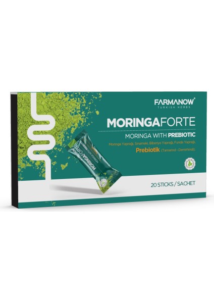 Moringa Forte Prebiyotik Karışımlı Bitki Tozu 20 Şase ( 2 Adet )