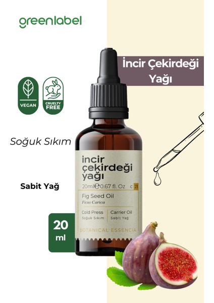 Green Label İncir Çekirdeği Yağı Soğuk Sıkım %100 Doğal Ve Saf 20ml