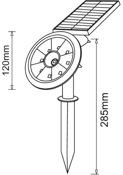 MX-9010 18W LED Solar Kazıklı Bahçe / Çim Armatürü Günışığı fırsatları