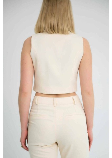 Bianca V Yaka Pamuklu Yelek Taş fırsatları