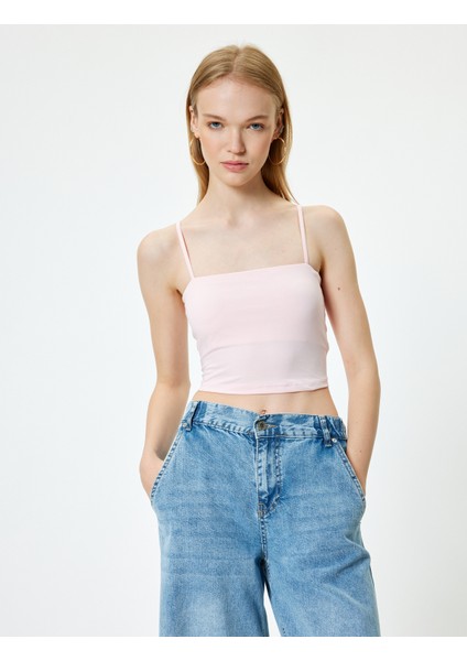 Crop Atlet Basic Ip Askılı Slim Fit
