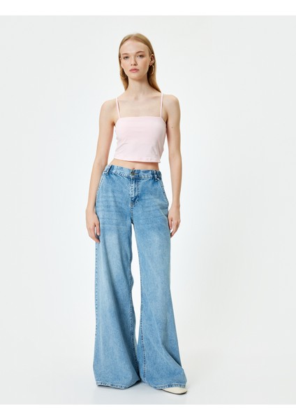 Crop Atlet Basic Ip Askılı Slim Fit