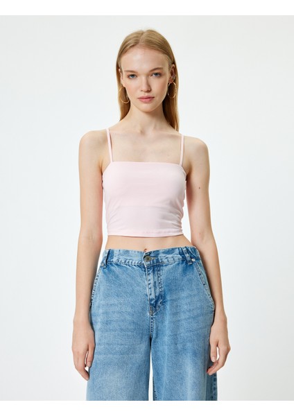 Crop Atlet Basic Ip Askılı Slim Fit