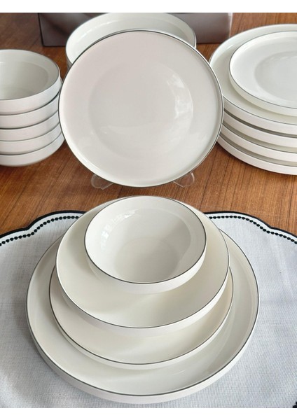Yemek Takımı 24 Parça 6 Kişilik Modern Gümüş fiyatları